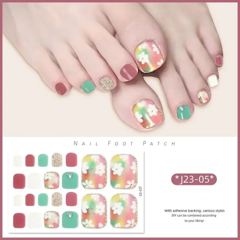 White Flash Toenail Stickers | Removable Nail Decals Toenail Stickers QXL