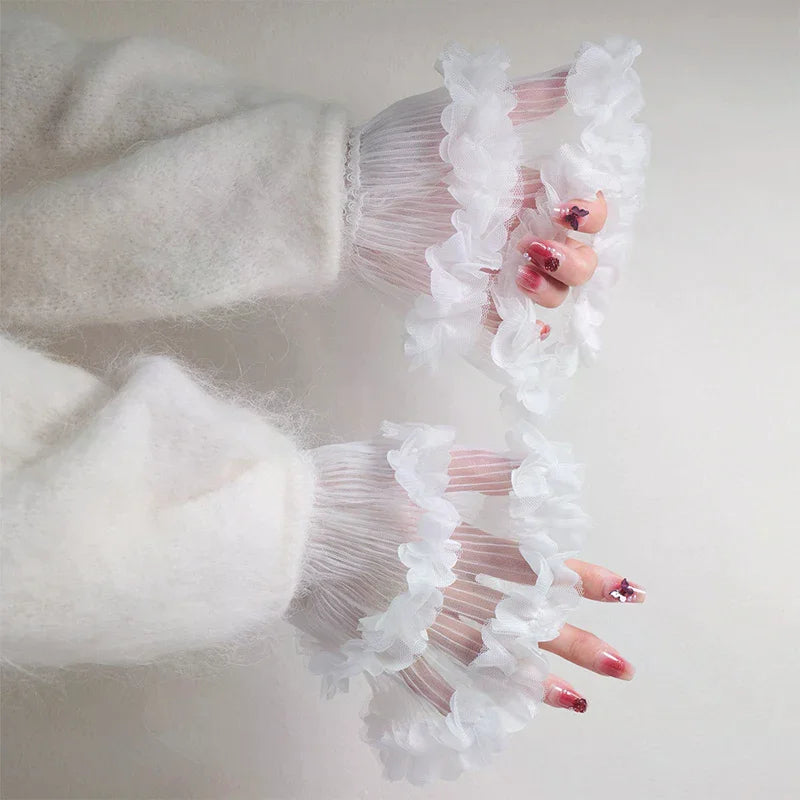 Mesh Tulle Fake Sleeves for Nail Art Photography | 1 Pair Decorative Fake Sleeves QXL