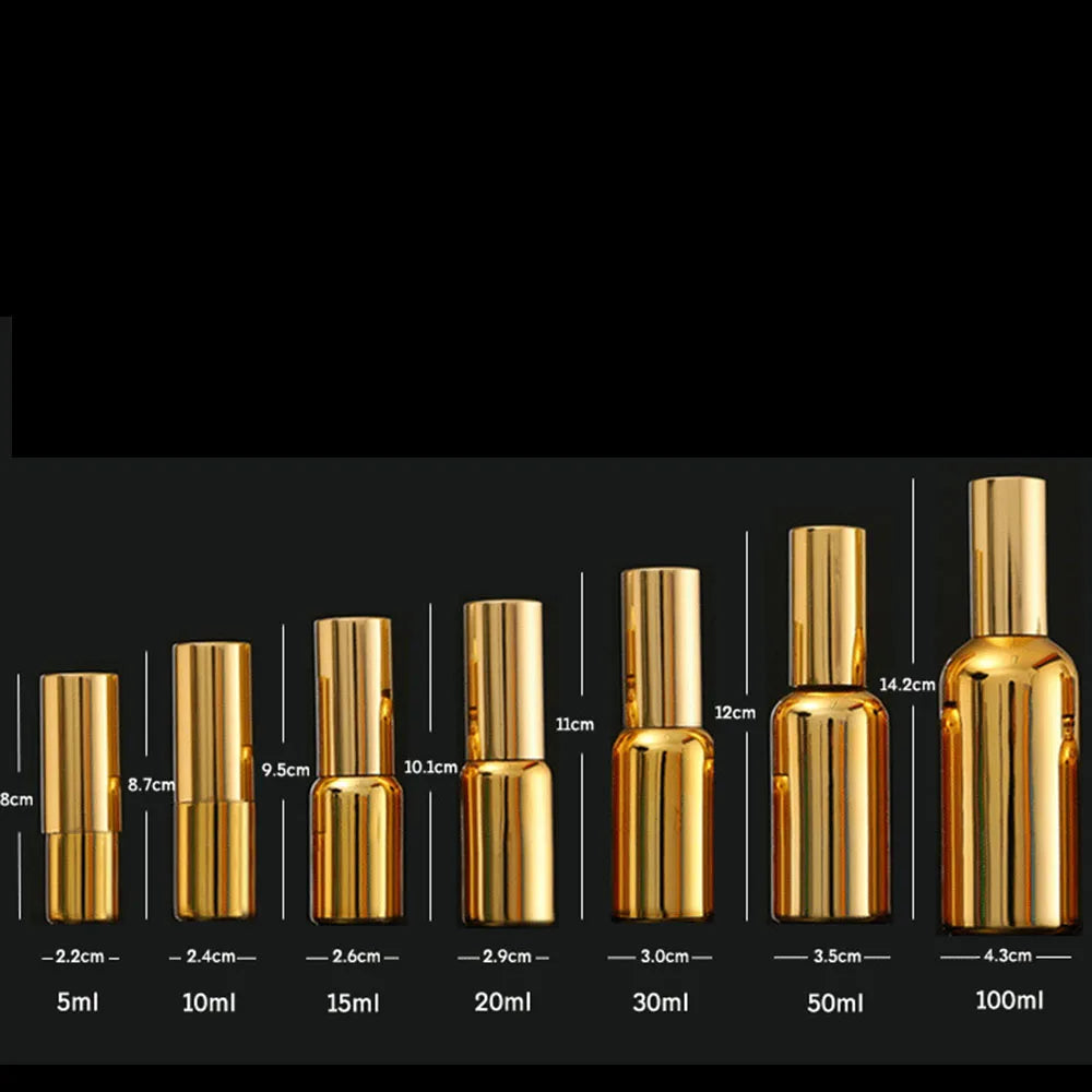 Gold-Plated Glass Refillable Bottle | Dropper Spray Lotion Refillable Glass Bottle QXL