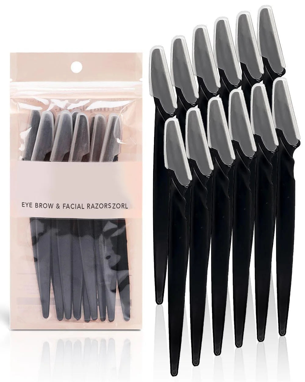 12-Pack Eyebrow Trimmer Razors | Portable Face Hair Shapers Eyebrow Trimmer Set QXL