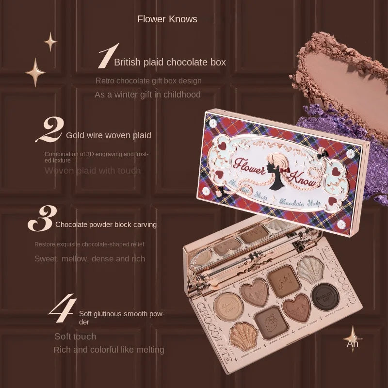 Flower Knows Chocolate Shop Eyeshadow Palette – Shimmer Matte Eyeshadow Palette QXL