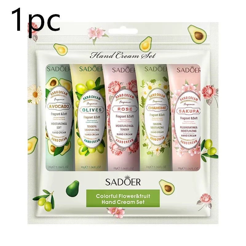 WIYUN 5-Pack Fruit Hand Cream Set | Moisturizing Lotion Hand Cream Set QXL 1pc