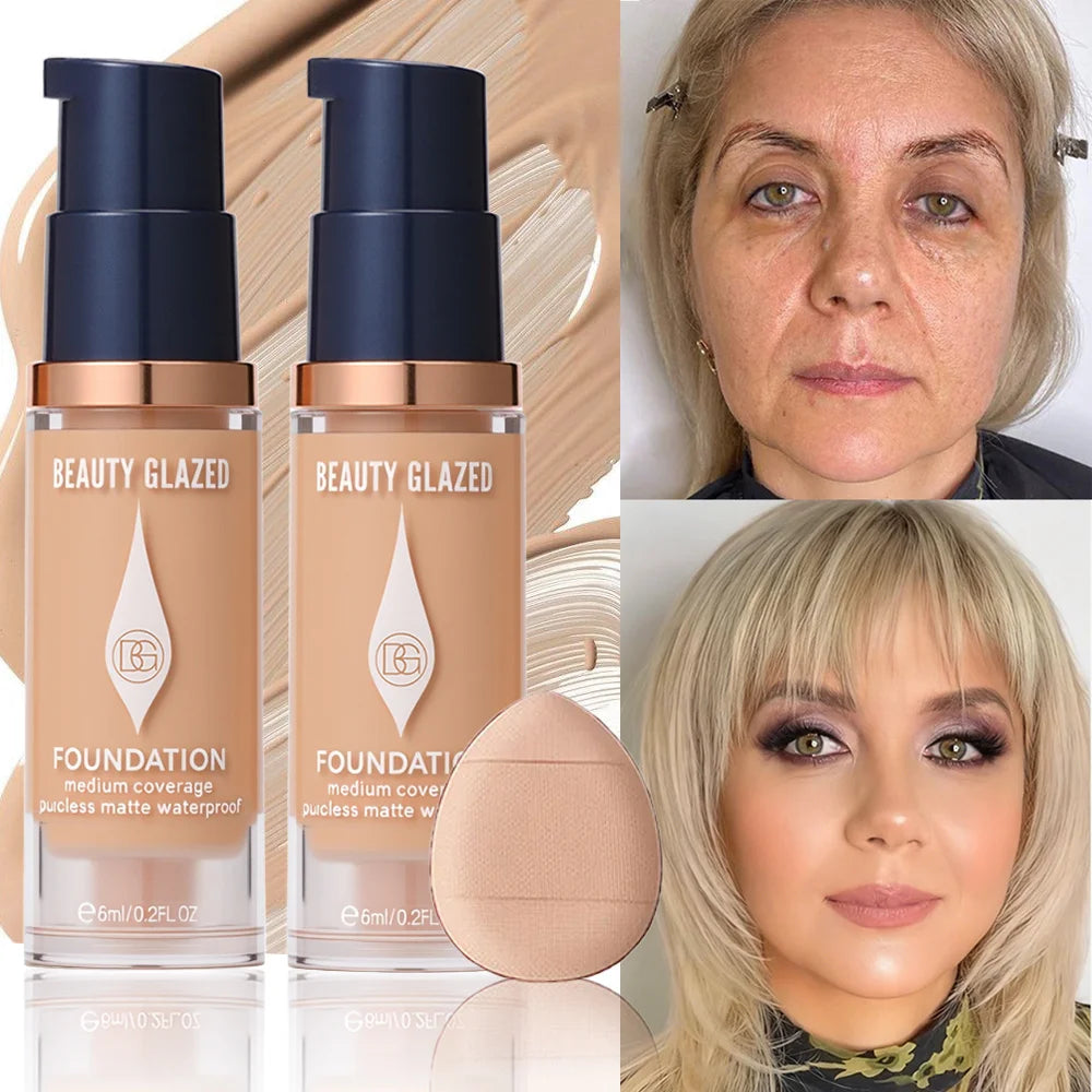 Beauty Glazed Matte Foundation Set | Full Coverage, 5 Shades Matte Foundation Set QXL