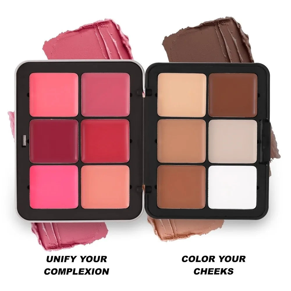 12-Color Blush & Contour Palette | Matte Cream Makeup Face Makeup Palette QXL