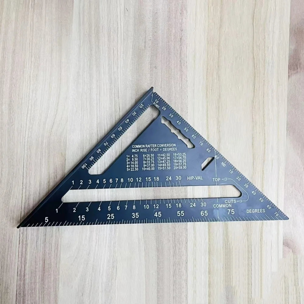 7" Aluminum Speed Square Triangle Ruler – Woodworking Tool Speed Square Ruler QXL black-metric