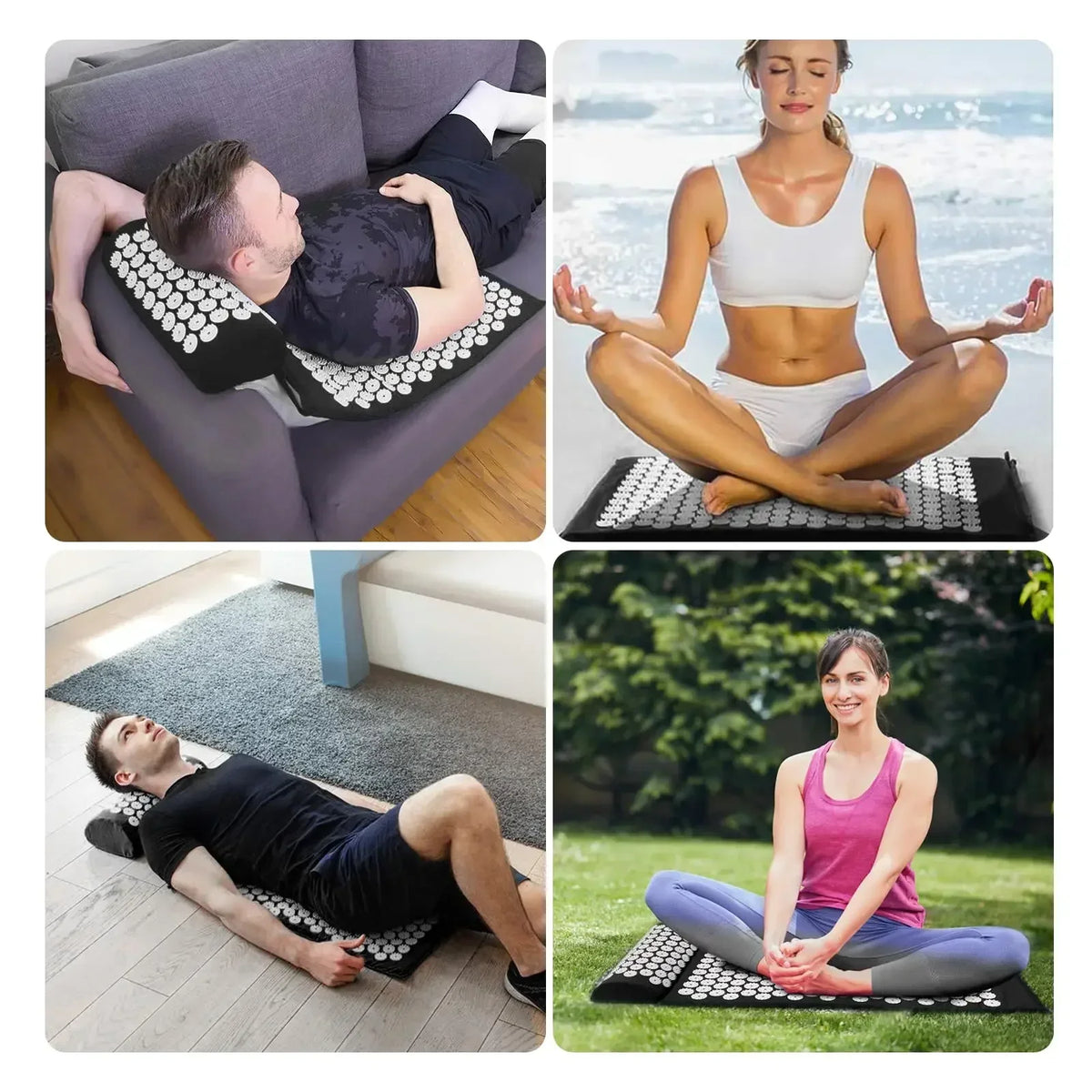 Acupressure Mat & Pillow Set | Yoga Massage Cushion Acupressure Mat Set QXL