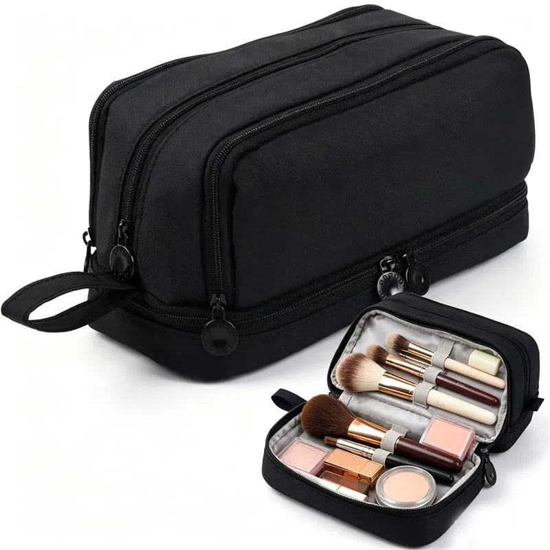 Oxford Makeup Brush Organizer Bag | Multi-Pocket Pouch Makeup Brush Bag QXL Black