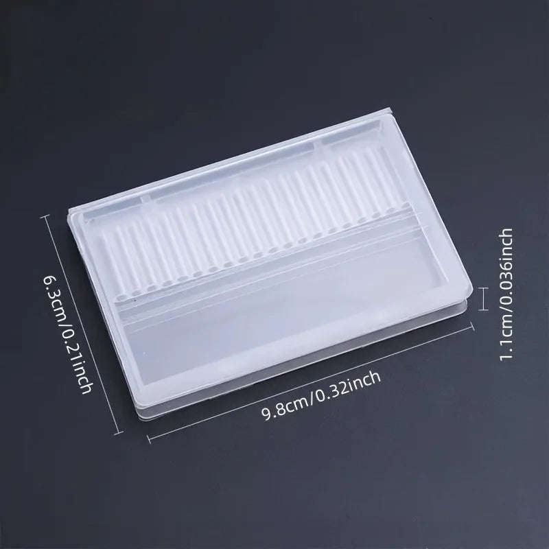 2-Pack Clear Acrylic Nail Drill Bit Holder | 20-Hole Organizer Nail Drill Bit Holder QXL