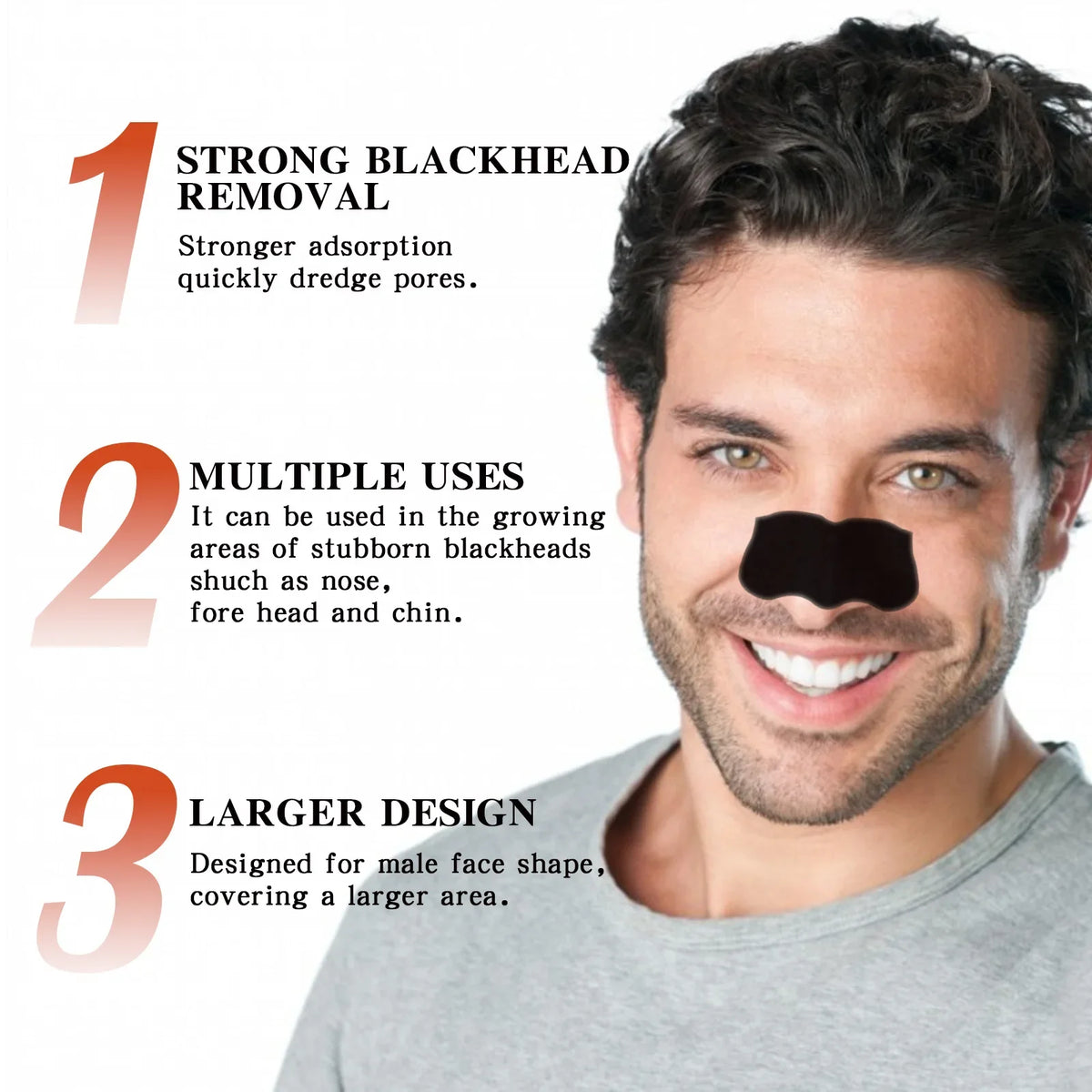 Nose Blackhead Remover Peel-Off Strips | Bamboo Charcoal 10pk Nose Peel-Off Strips QXL