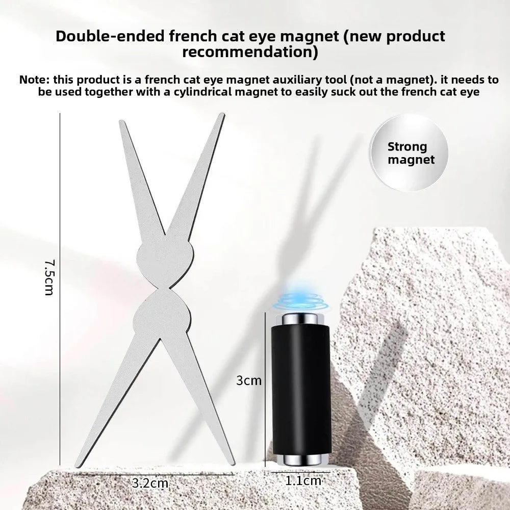 3D Y-Shape Double Head Cat Eye Nail Magnet Tool Cat Eye Nail Magnet QXL
