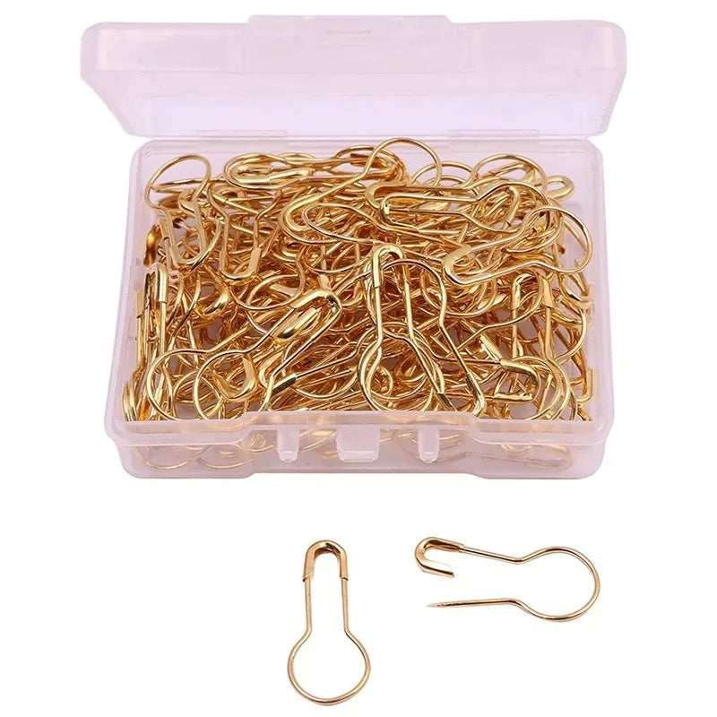100-Pack Gourd Safety Pins | Stainless Steel Sewing & Craft Safety Pins Set QXL 100 pcs 21.6-9.5 mm