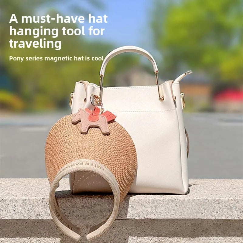 Magnetic Hat Clip for Bags | PU Leather Travel Hat Holder Hat Clip Accessory QXL