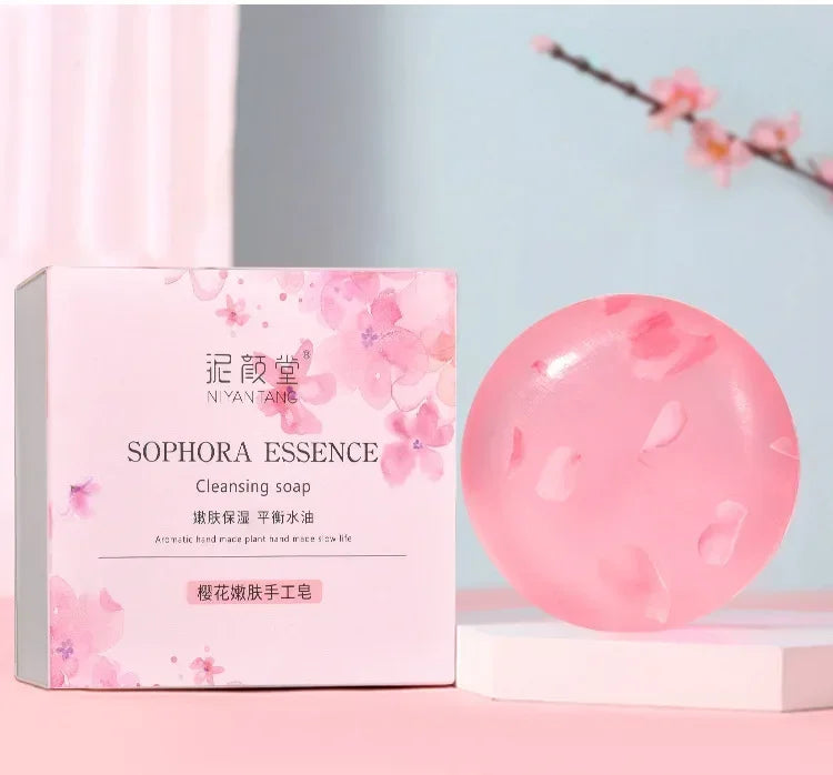 Niacinamide Cherry Blossom Handmade Soap | Oil Control Bar Handmade Bar Soap QXL