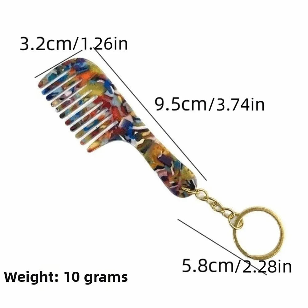 Mini Comb Keychain Pendant | Portable Colorful Pocket Hair Comb Mini Comb Keychain QXL