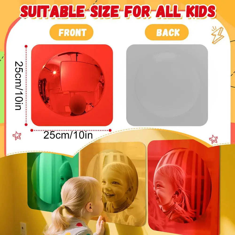 3-Pack Acrylic Bubble Sensory Mirrors for Toddlers & Kids Sensory Mirror Set QXL 3pcs