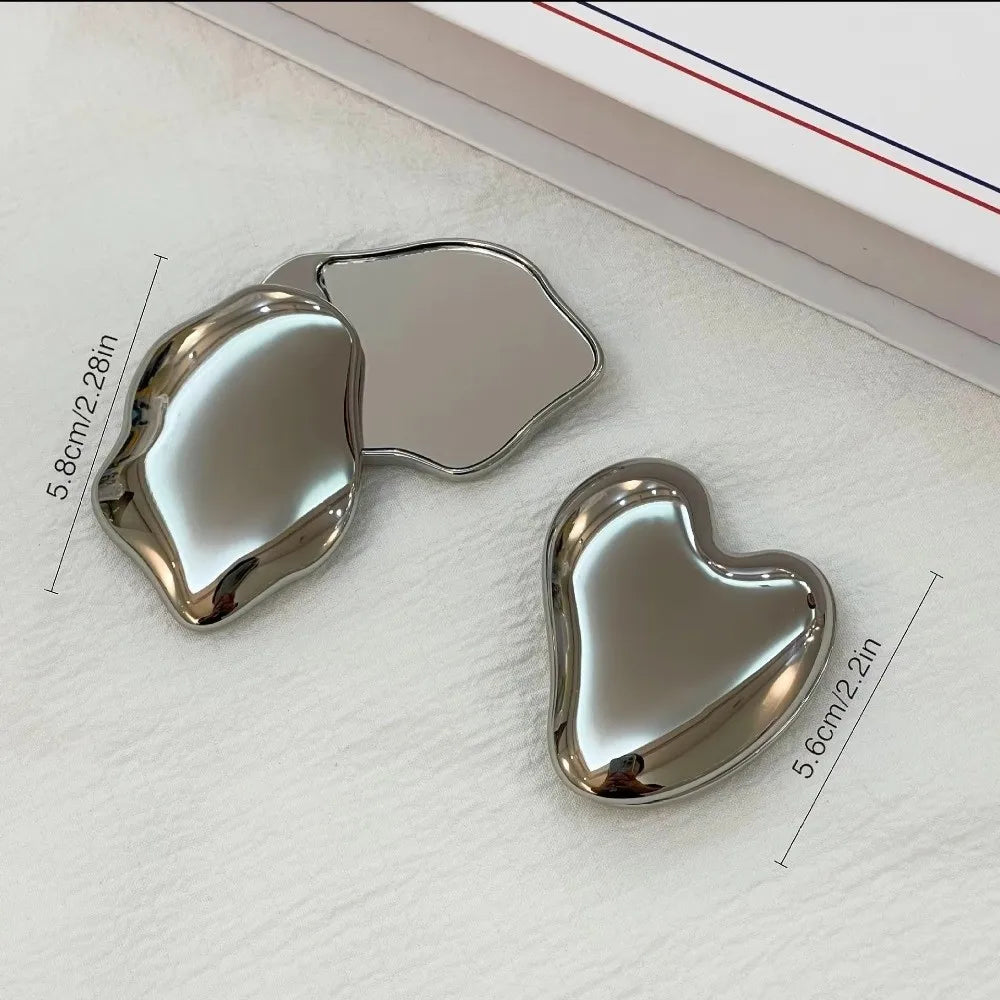 Foldable Double-Sided Metal Compact Makeup Mirror | Travel Compact Makeup Mirror QXL
