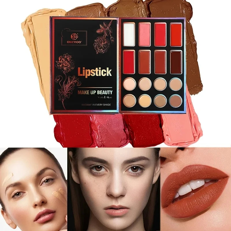55-Color Eyeshadow Palette | Matte, Shimmer, Lip Gloss & Highlighter Eyeshadow Palette Set QXL