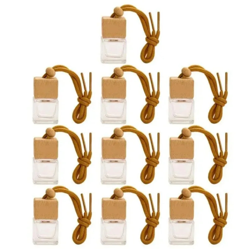 10-Pack Frosted 8ml Mini Perfume Bottles with Wood Lid Perfume Bottle Set QXL