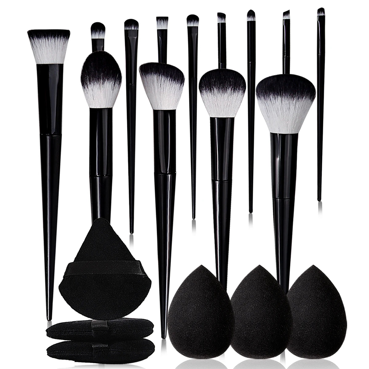 19-Piece Makeup Brush Set with Triangular Sponges – Full Kit Makeup Brush Set QXL