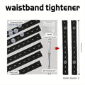 Invisible Belt Tightener & Trouser Buckle Adjuster 2-Piece Set Waistband Adjuster QXL black