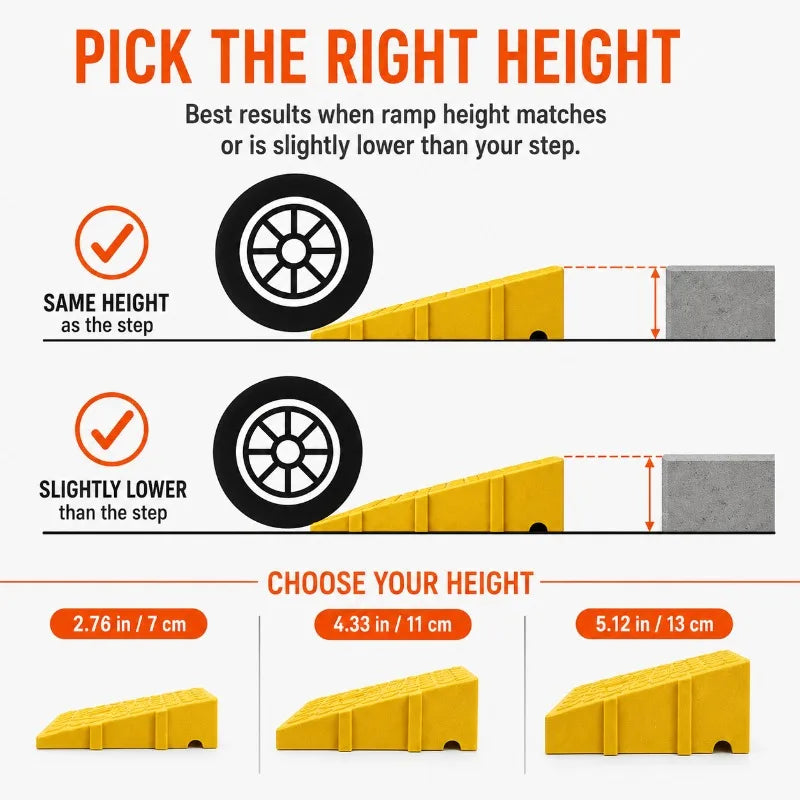 Anti-Slip Curb Ramp 7/11/13cm | Portable Driveway Threshold Ramp Portable Curb Ramp QXL