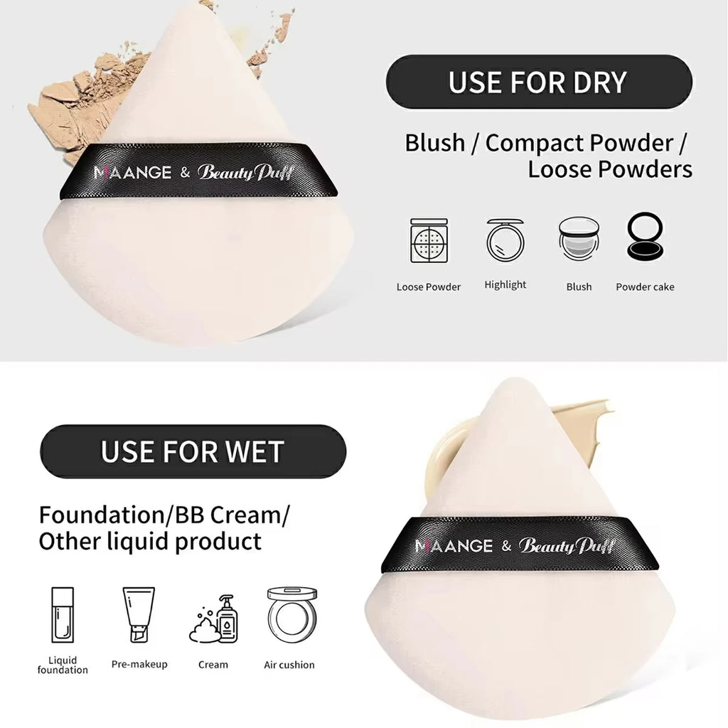 5-Pc Makeup Brush & Triangular Powder Puff Set | Pro Tools Makeup Brush Set QXL