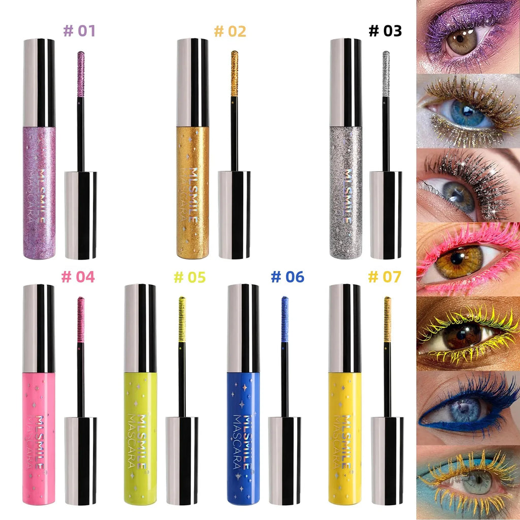 MLSMILE Glitter Pearlescent Mascara – Waterproof & Volumizing Glitter Mascara QXL