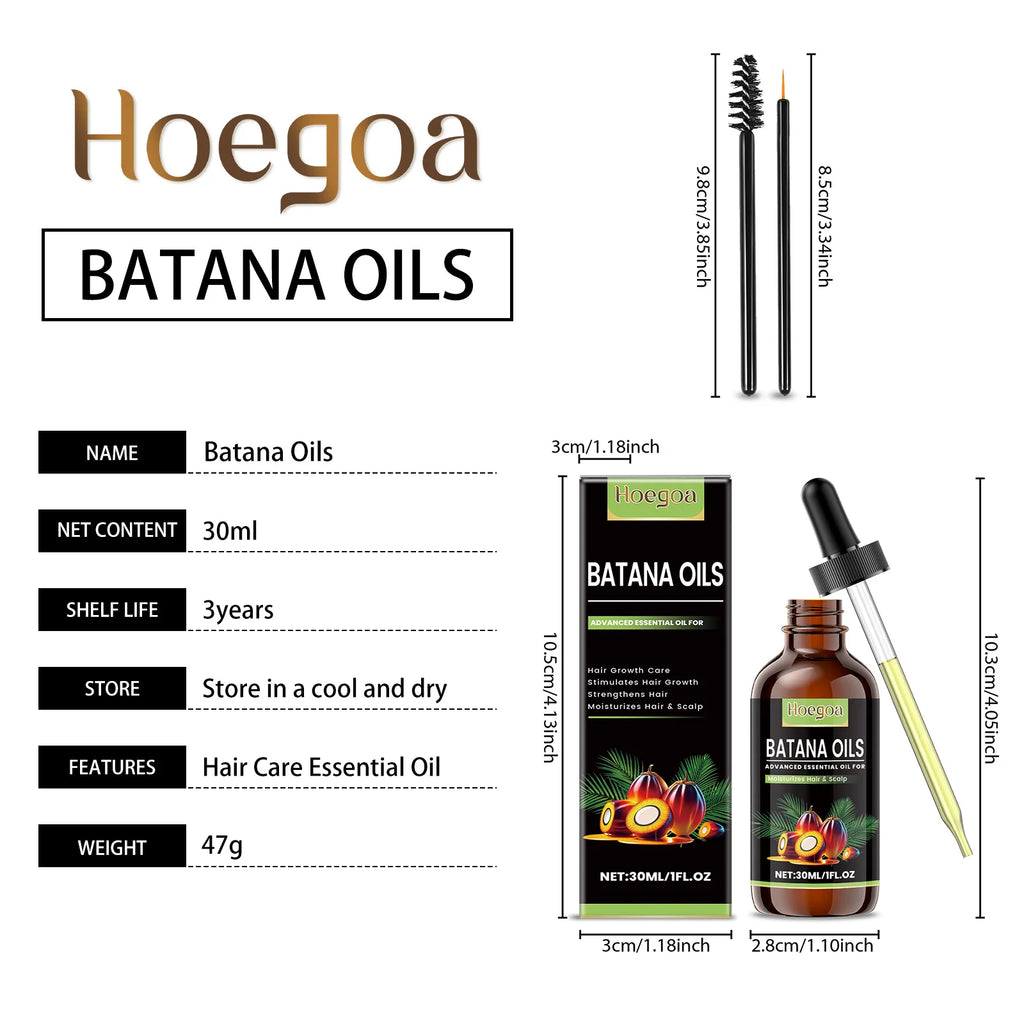 HOEGOA Batana Hair Oil – Anti-Frizz Serum for Smooth Shiny Hair Hair Care Oil Serum QXL