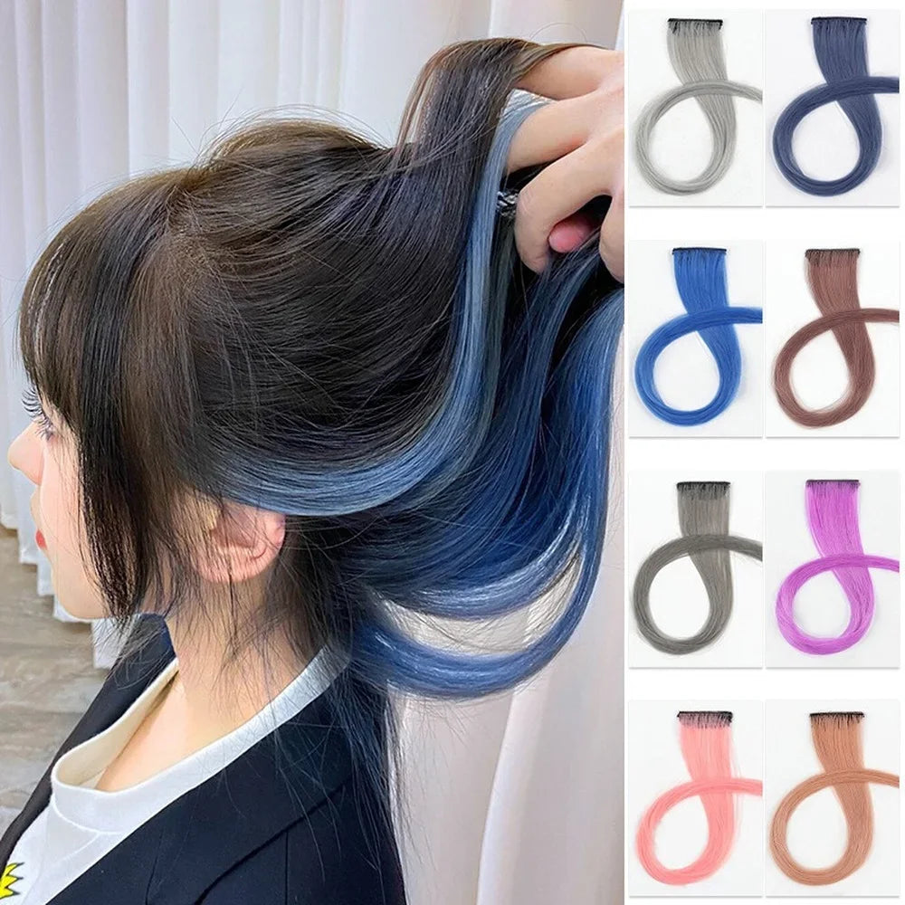 60cm Clip-In Synthetic Hair Extension | Long Straight Hairpiece Clip-In Hair Extension QXL