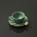 1:12 Dollhouse Mini Coffee Cup Saucer & Spoon Set – 3 Pcs Dollhouse Miniature QXL Green