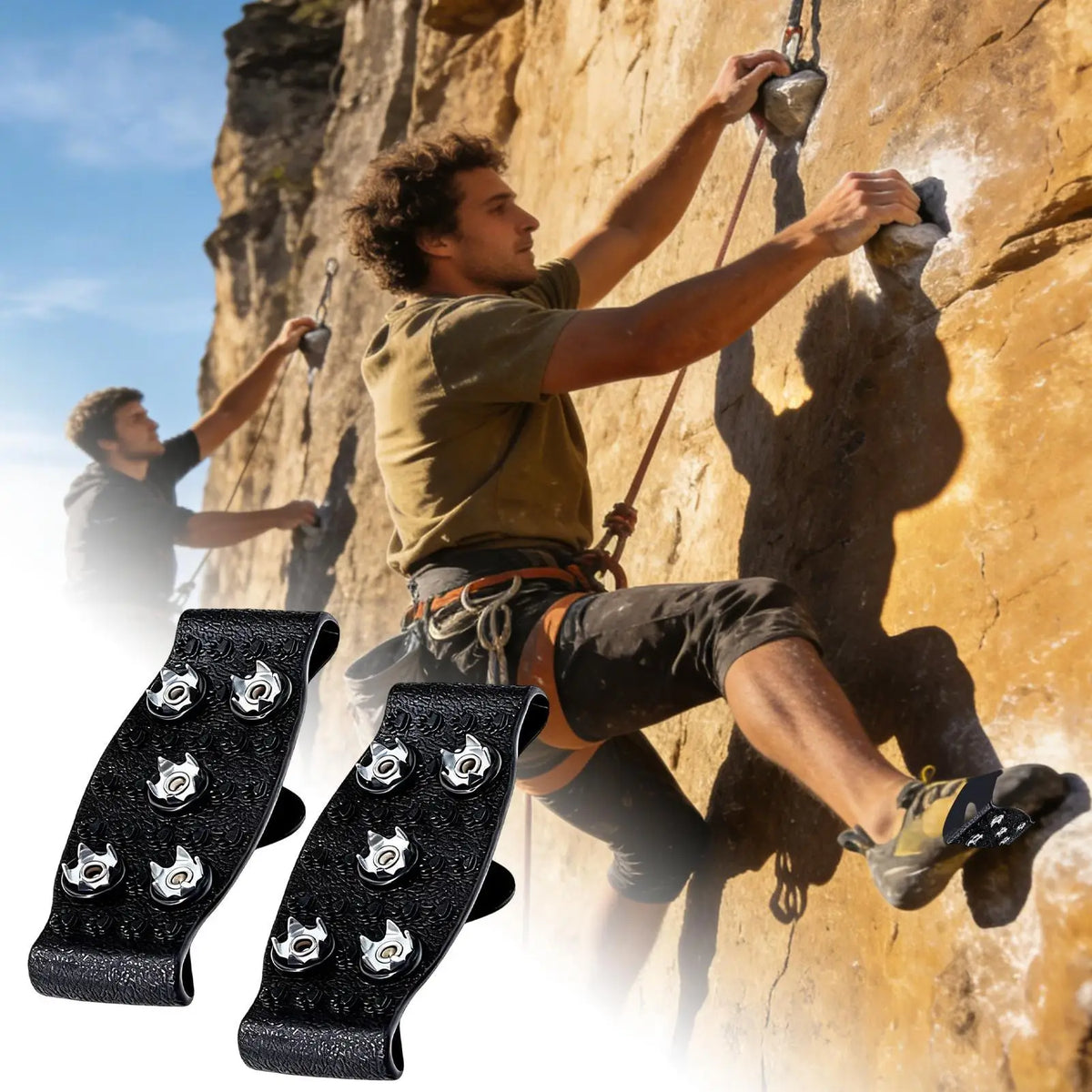 2-Pack 5-Spike Ice Grips for Shoes & Boots | Winter Crampons Ice Grip Crampons QXL