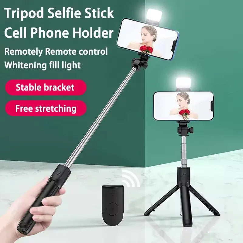 Selfie Stick Tripod with Fill Light & Bluetooth Remote Shutter Selfie Stick Tripod QXL