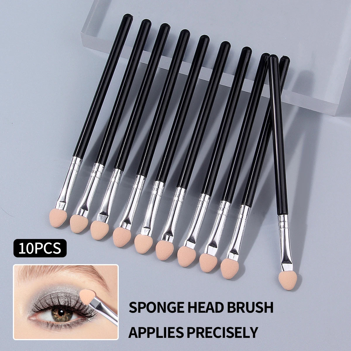 10-Pack Dual-Ended Eyeshadow Sponge Sticks | Makeup Applicators Eyeshadow Applicator QXL