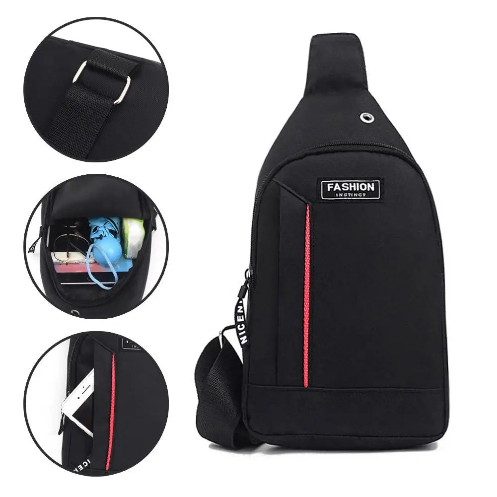 Men's Waterproof Nylon Crossbody Sling Bag | Travel Chest Pack Crossbody Sling Bag QXL