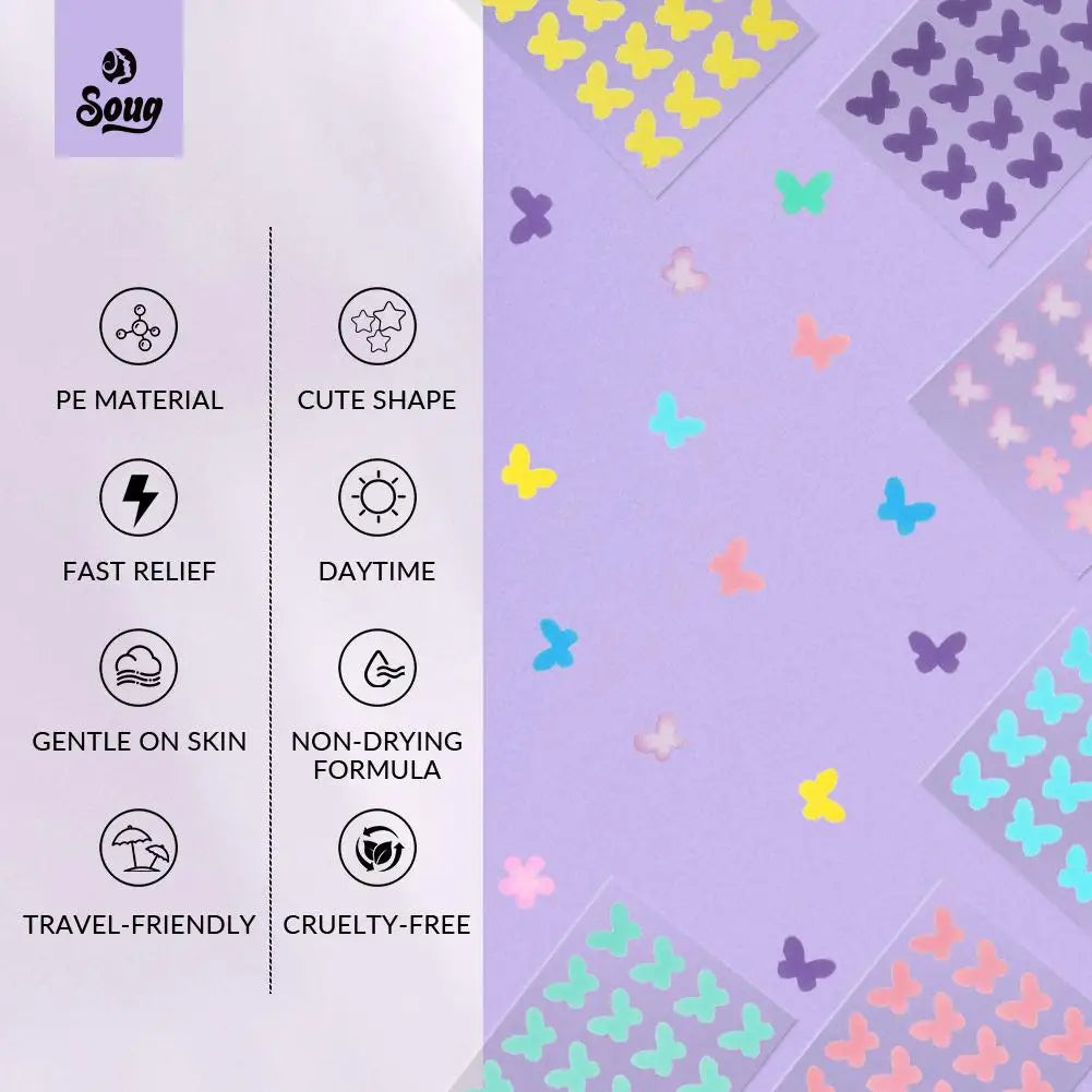 120-Pack Butterfly Blemish Spot Patches | Ultra-Thin 0.1mm Blemish Spot Patch QXL