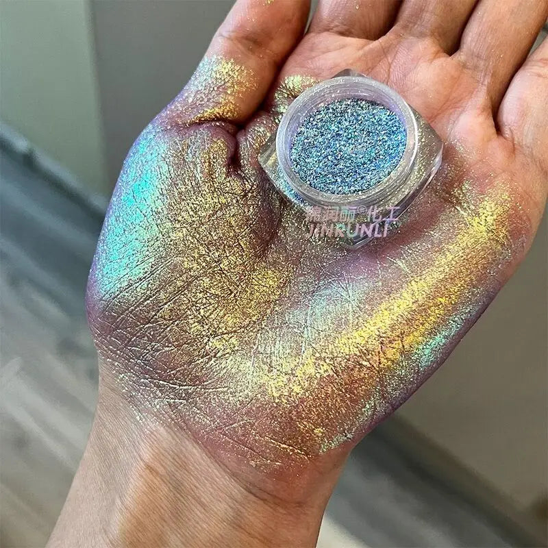 Rainbow Aurora Iridescent Nail Glitter Powder | Chameleon Pearl Nail Glitter Powder QXL