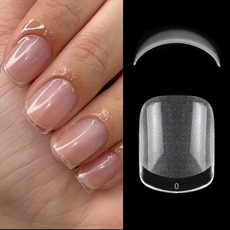 240-Pc Transparent Full Cover Nail Tips | Acrylic Nail Set False Nail Tips QXL