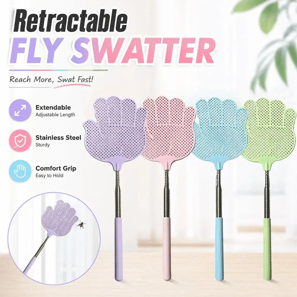 Telescopic Fly Swatter | Extendable Stainless Steel Handle Telescopic Fly Swatter QXL