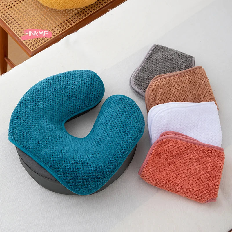 Coral Fleece U-Shaped Facial Pillow Cover | Spa & Massage Facial Pillow Cover QXL