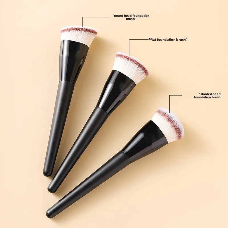 2-Pack Angled & Flat Foundation Brushes | Blush & Cream Foundation Brush Set QXL