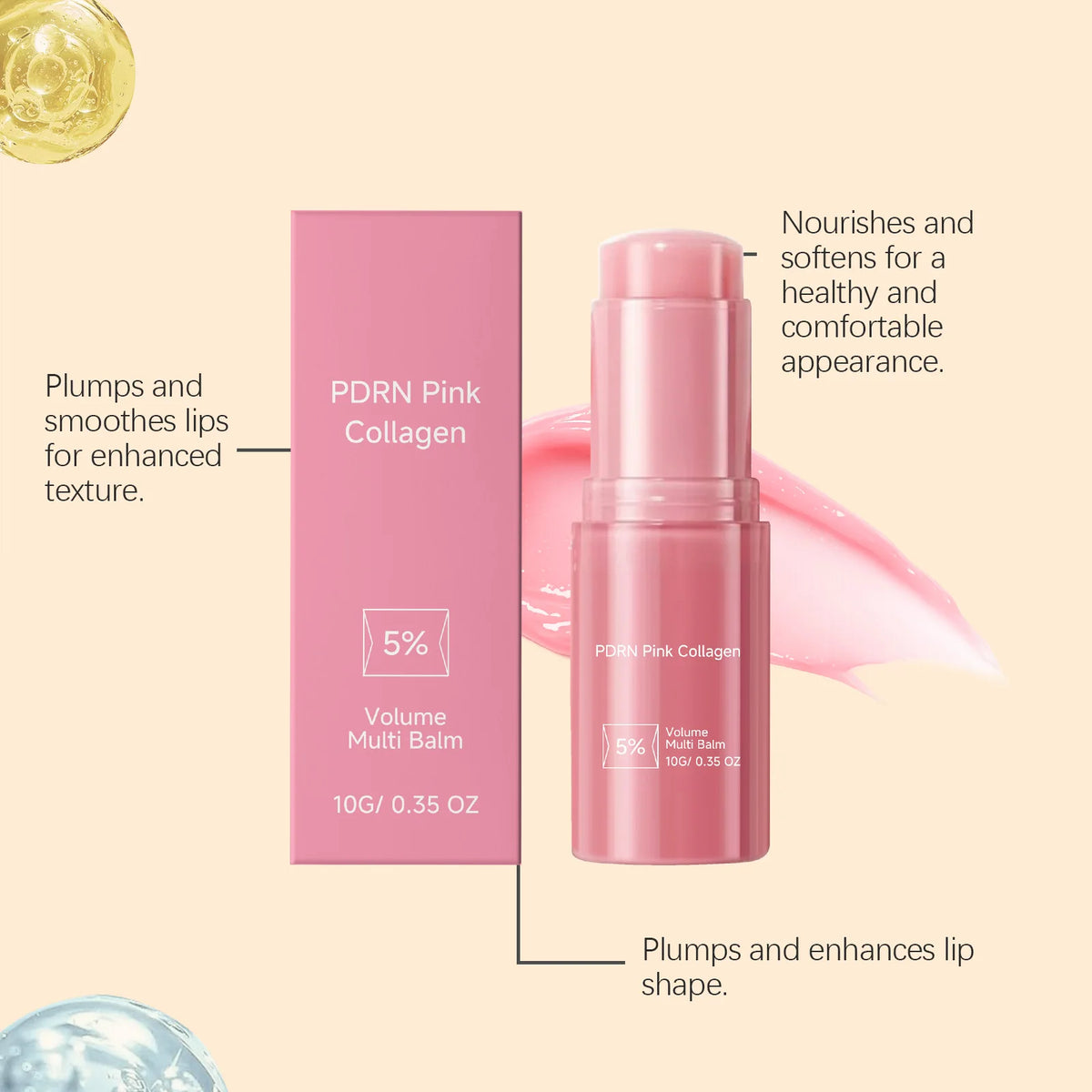 Pink Collagen Lip Balm – Hydrating & Nourishing 10g Collagen Lip Balm QXL