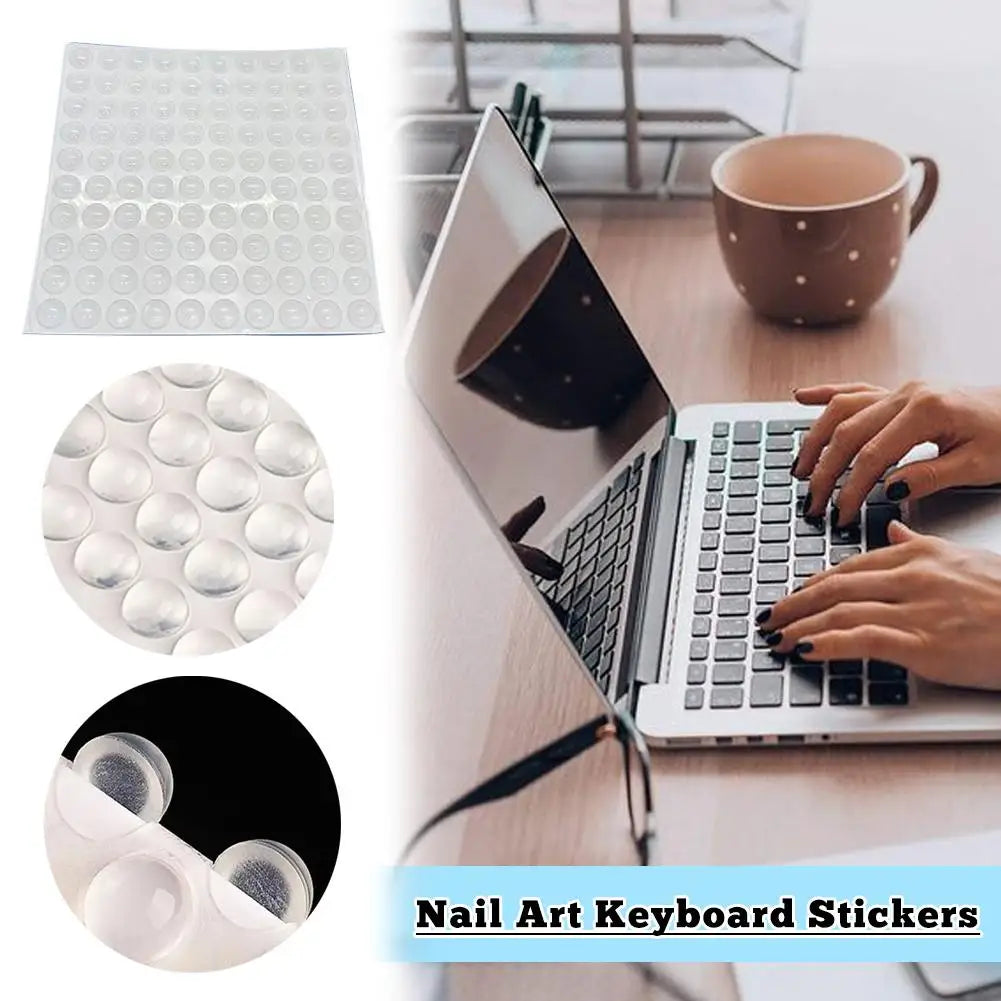 200-Pack Clear Silicone Keyboard Bump Dots | Nail-Friendly Keyboard Bump Dots QXL