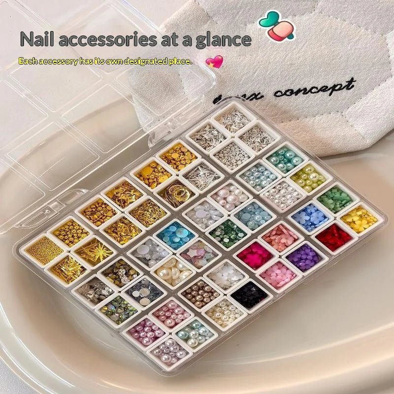 Nail Art Storage Box 24/36/48 Grid Clear PP Organizer | JCSYFAC Nail Art Organizer QXL