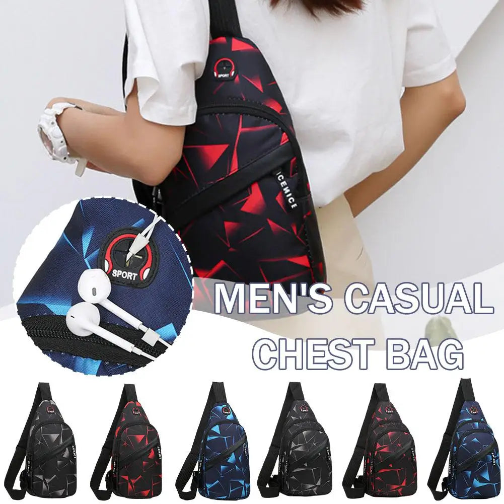 Oxford Crossbody Chest Bag | Large Capacity Unisex Sling Pack Crossbody Chest Bag QXL