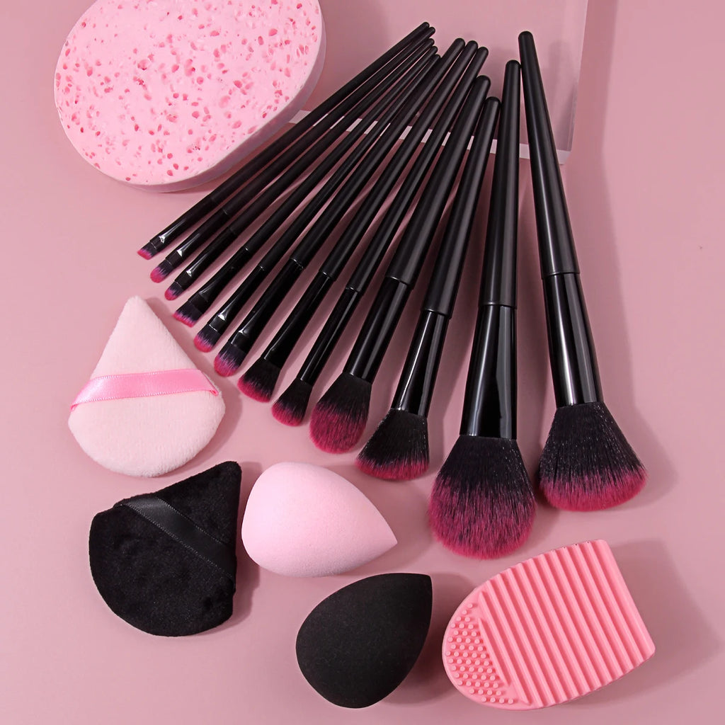 KOSSHOW 18-Pc Makeup Brush Set – Foundation & Eyeshadow Makeup Brush Set QXL