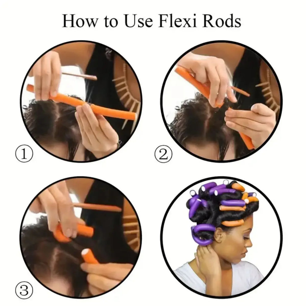 10-Pack Heatless Foam Hair Rollers | Bendy Twist Curling Rods Heatless Hair Rollers QXL