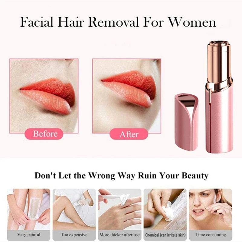Lipstick-Shaped Facial & Body Hair Remover for Women Facial Hair Remover QXL