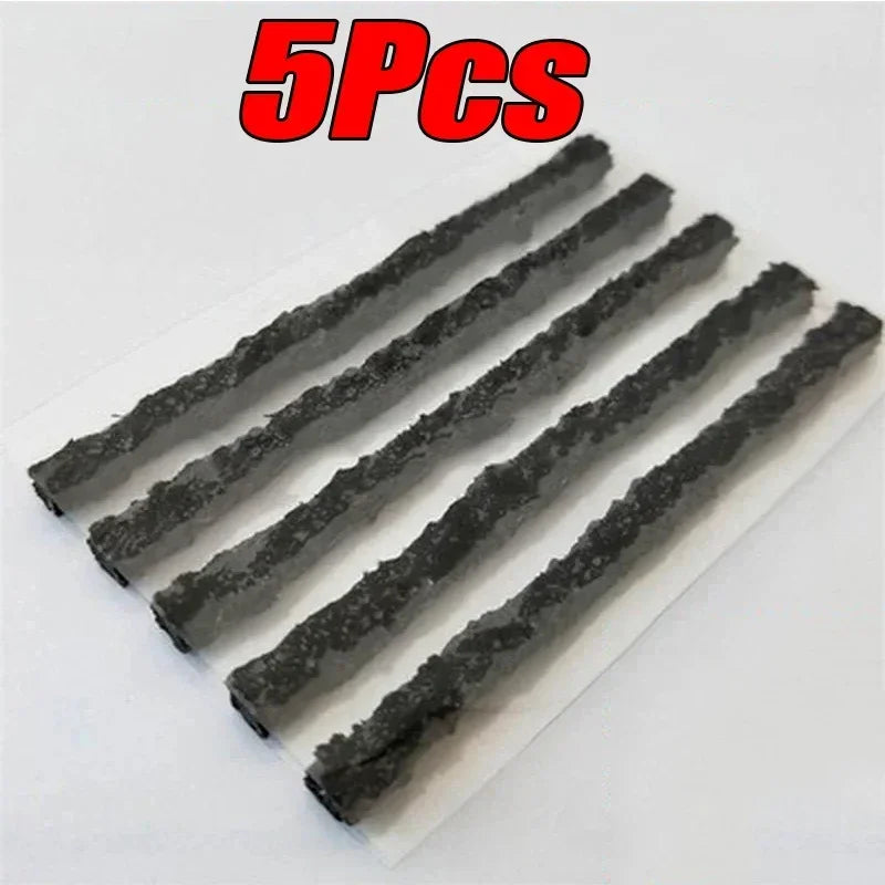 Universal Tubeless Tire Repair Kit – Quick Plug & String Strips Tire Repair Kit QXL 5Pcs Black
