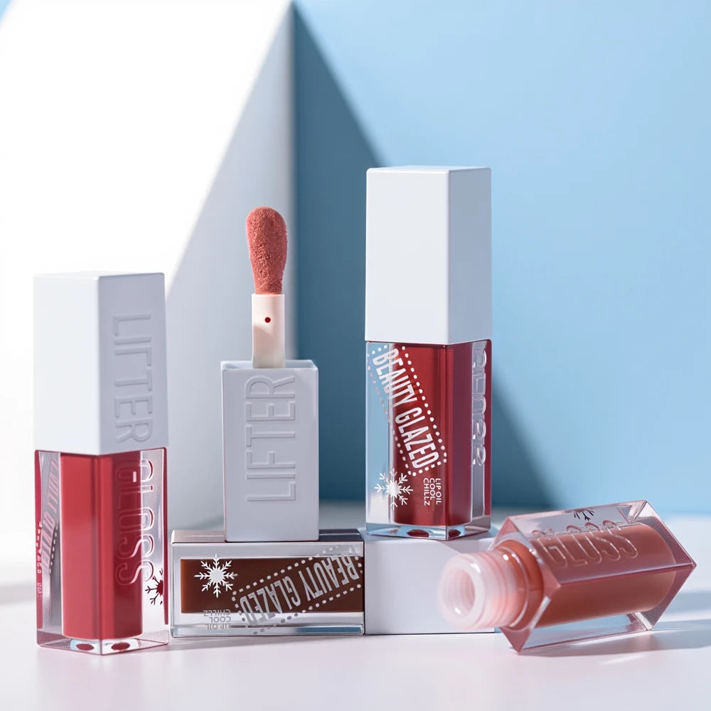 Beauty Glazed 12-Color Cool Chillz Moisturizing Lip Oil Gloss Set Lip Oil Gloss Set QXL