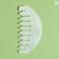 Jade Wide-Tooth Massage Comb | Gua Sha Head & Neck Tool Jade Massage Comb QXL B